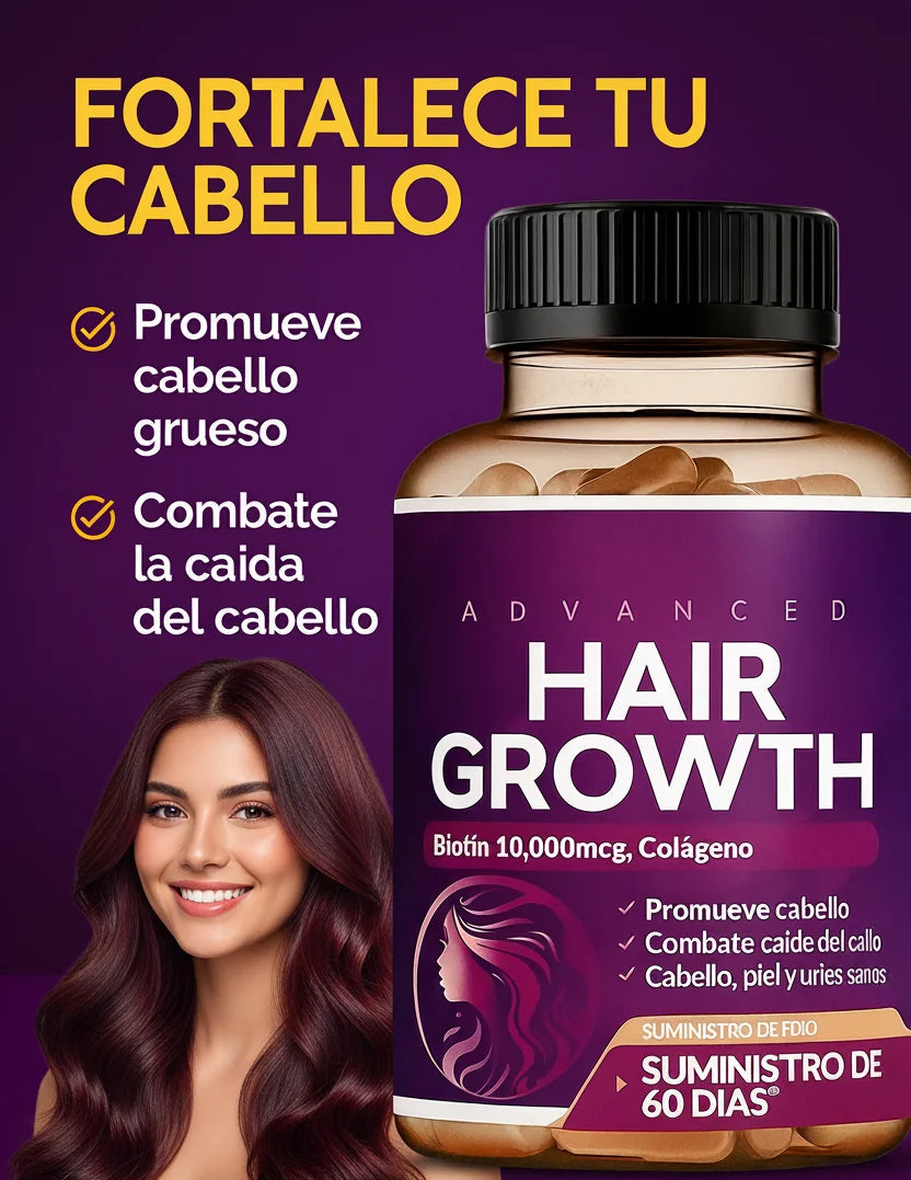 Hair growth - OBTEN UN CABELLO FUERTE Y RADIANTE 120cps